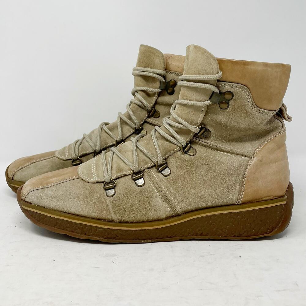 Nine West Studio Suede Leather Moc Boots Square Toe Womens EU 39 US 8